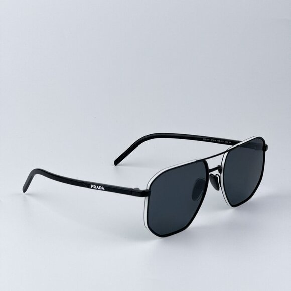 Prada Women BRAND NEW Sunglasses Black Polarized Dark Grey Pilot PR59YS 1AB5Z1 main image 5